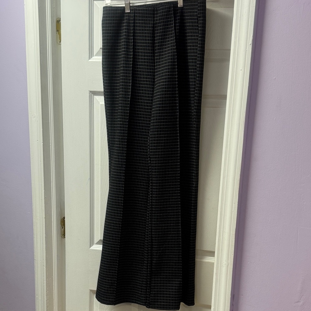 Black flare Checkered Pants